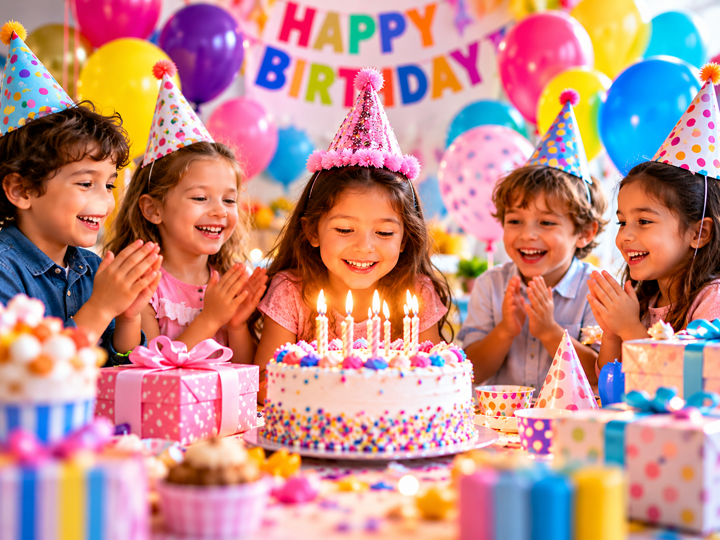 Joyful Birthday Cake Celebration